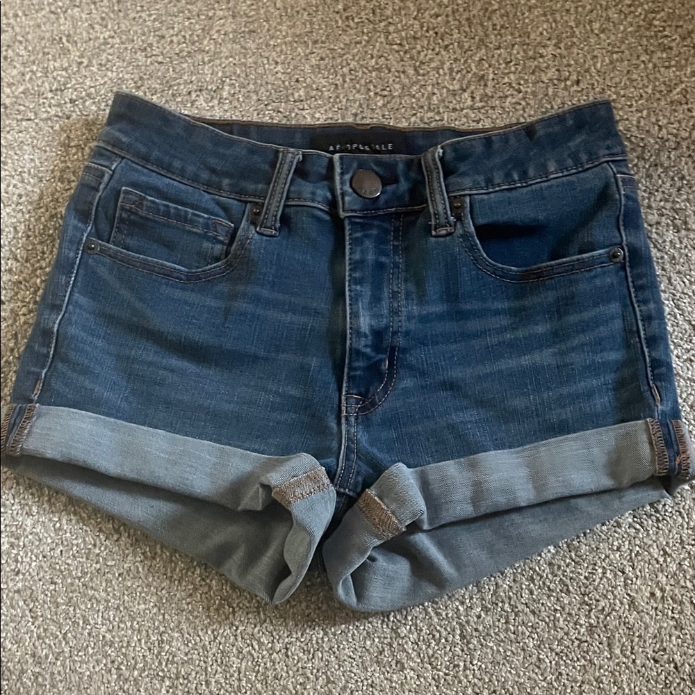 Aeropostale High Rise Midi Denim Shorts